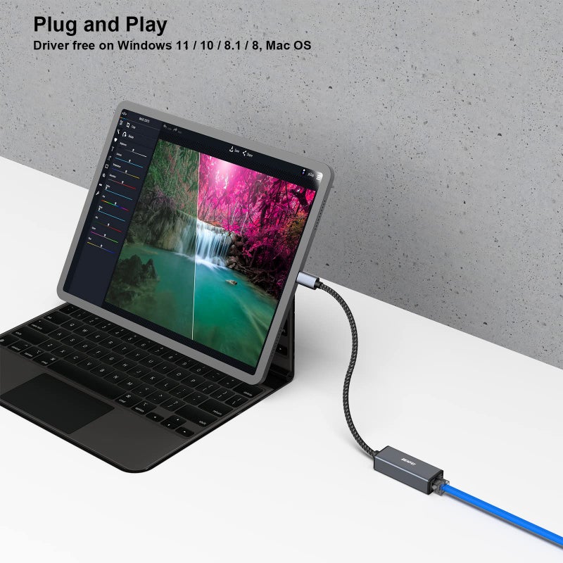 BENFEI USB-C to Ethernet Adapter, USB Type-C (Thunderbolt 3/4) to RJ45 Gigabit Ethernet LAN Network Adapter Compatible with iPhone 15 Pro/Max, MacBook Pro/Air 2023, iPad Pro,iMac, S23, XPS 17 and More - Image 5